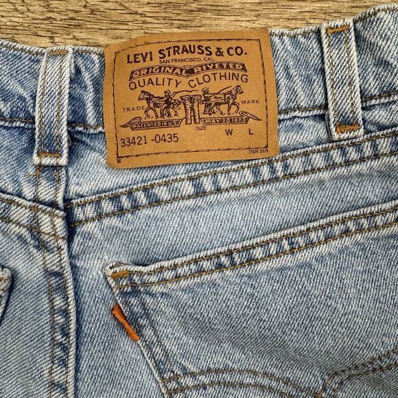 Vintage Levi Denim Jean Shorts Size Slim 14 mis - Picture 6 of 12